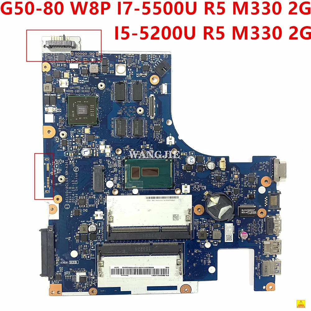 Used Laptop Motherboard For LENOVO Ideapad G50-80 I5-5200U I7-5500U Mainboard ACLU3/ACLU4 NM-A361 5B20H14431 5B20H14391
Used Laptop Motherboard For LENOVO Ideapad G50-80 I5-5200U I7-5500U Mainboard ACLU3/ACLU4 NM-A361 5B20H14431 5B20H14391