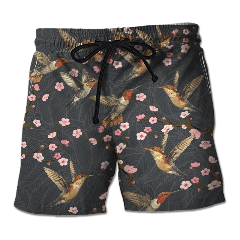 

Hummingbird 3D Printed Short Pants For Men Clothes Casual Hawaiian Small Bird Beach Shorts Animal Birds Trunks Boy Boardshorts