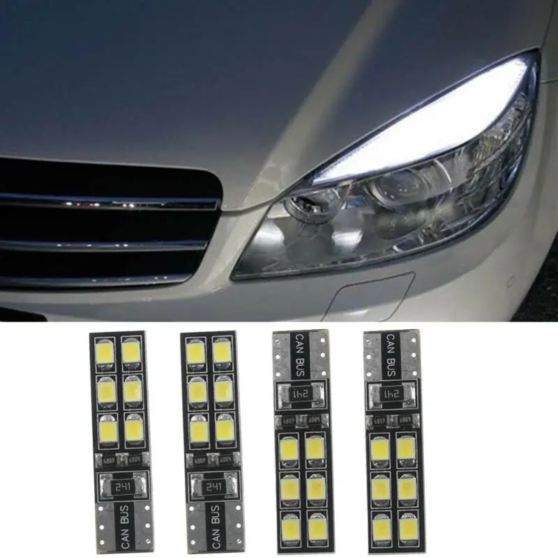 

4x Error Free Eyebrow Eyelid Light Bulb LED For Mercedes-Benz W204 C300 C350 Replacement Car/Accessories T10-12SMD-2835 LED