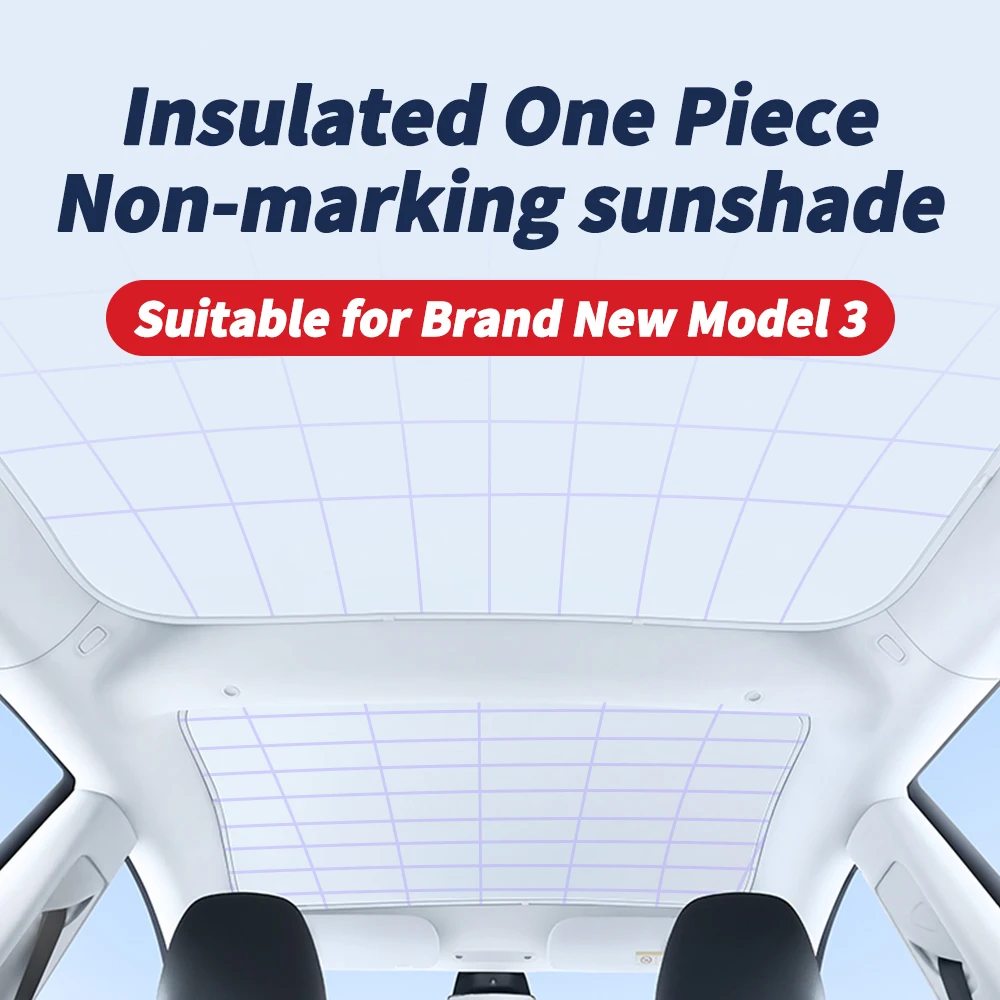 

2Pcs CAr Upgrade Ice Cloth Buckle Sun Shades Glass Roof Sunshade For Tesla Model 3 Highland 2024 Front Rear Sunroof Skylight