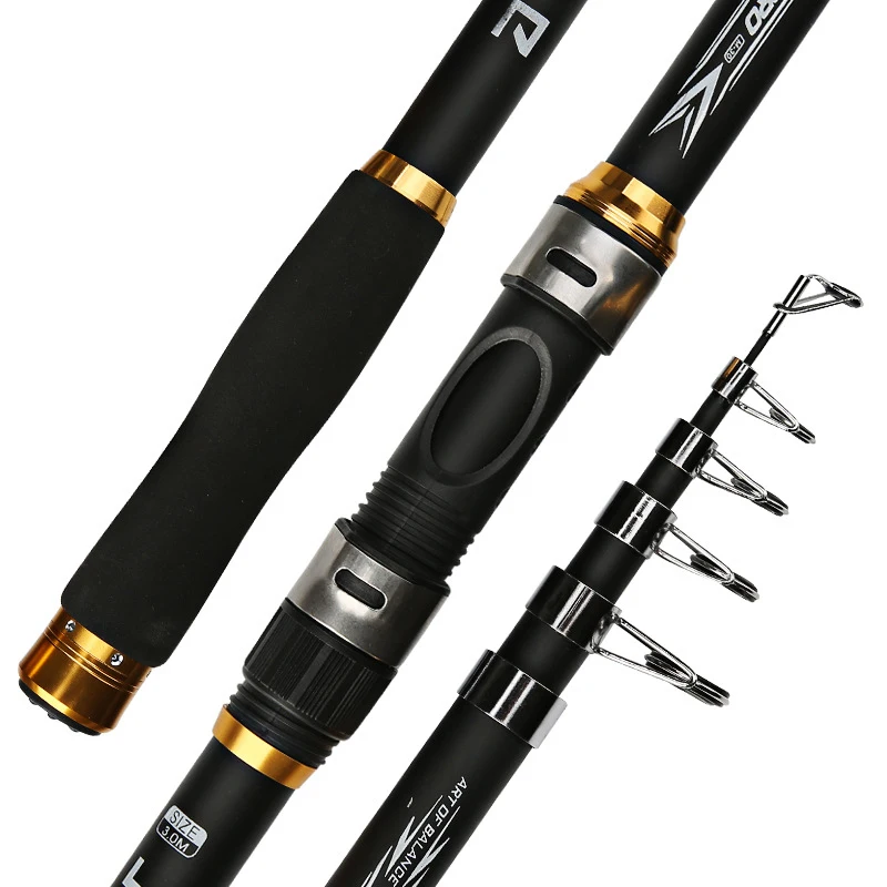 

Telescopic Spinning Fishing Rod Fishing Pole FRP + Carbon Fiber 2.1m 2.4m 2.7m 3.0m 3.6m for Travel Saltwater Freshwater