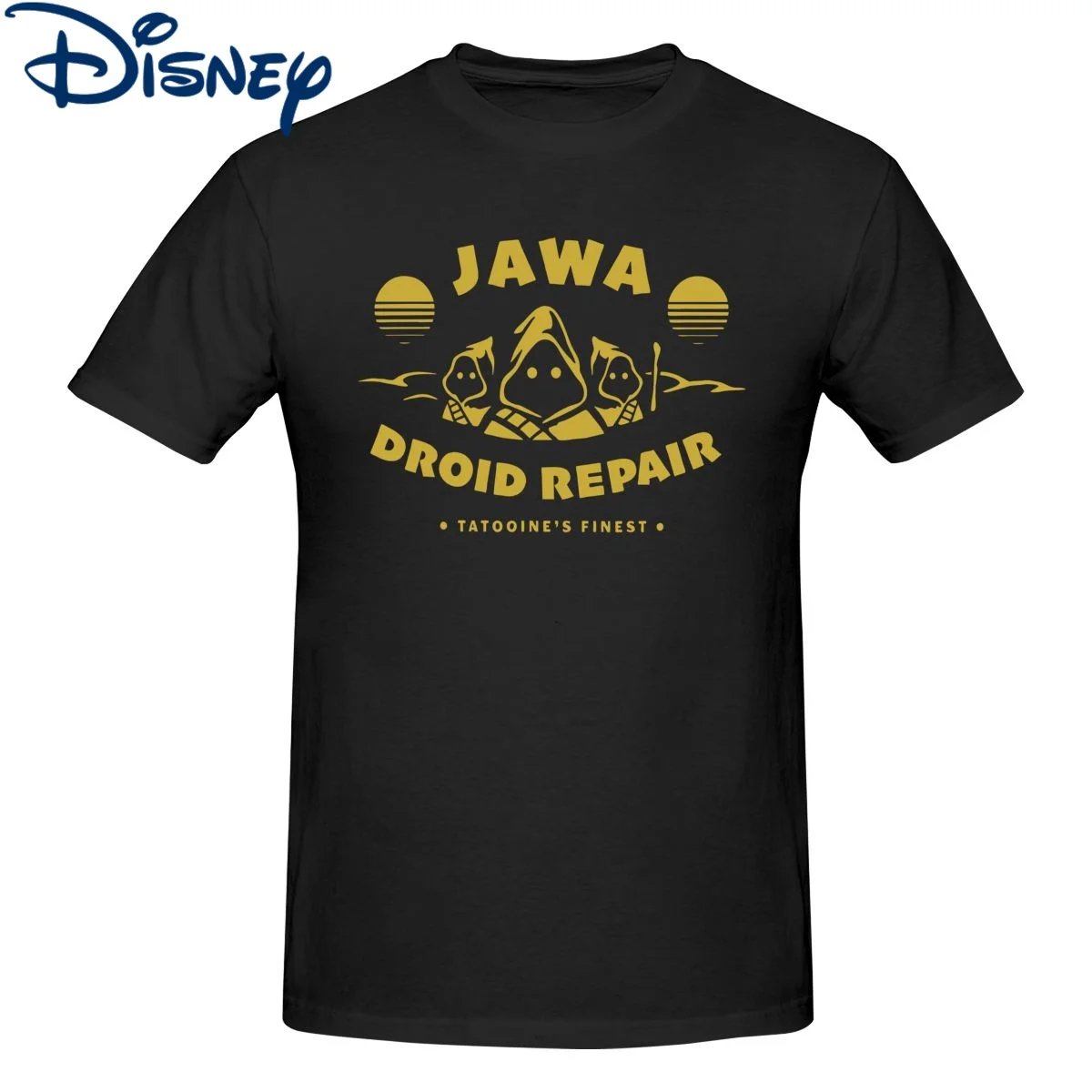 

Men's T-Shirts Disney Star Wars Funny 100% Cotton Tees Short Sleeve Jawa Droid Repair Tatooine's Finest T Shirt Clothes Printed
