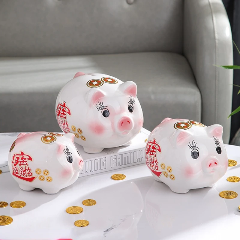 

Secret Coin Money Box Cartoon Toy Wedding Hidden Storage Ceramic Pig Piggy Bank for Papper Money Living Room tirelire Home Decor