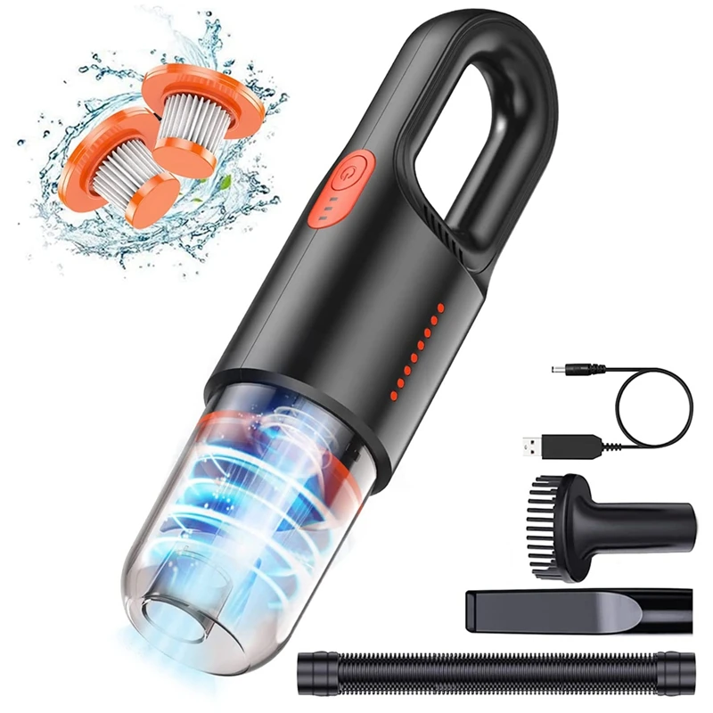 

Portable Car Vacuum Cleaner,High Power Strong Suction Vacuum Cordless Rechargeable Wet Dry Lightweight For Home Pet Hair