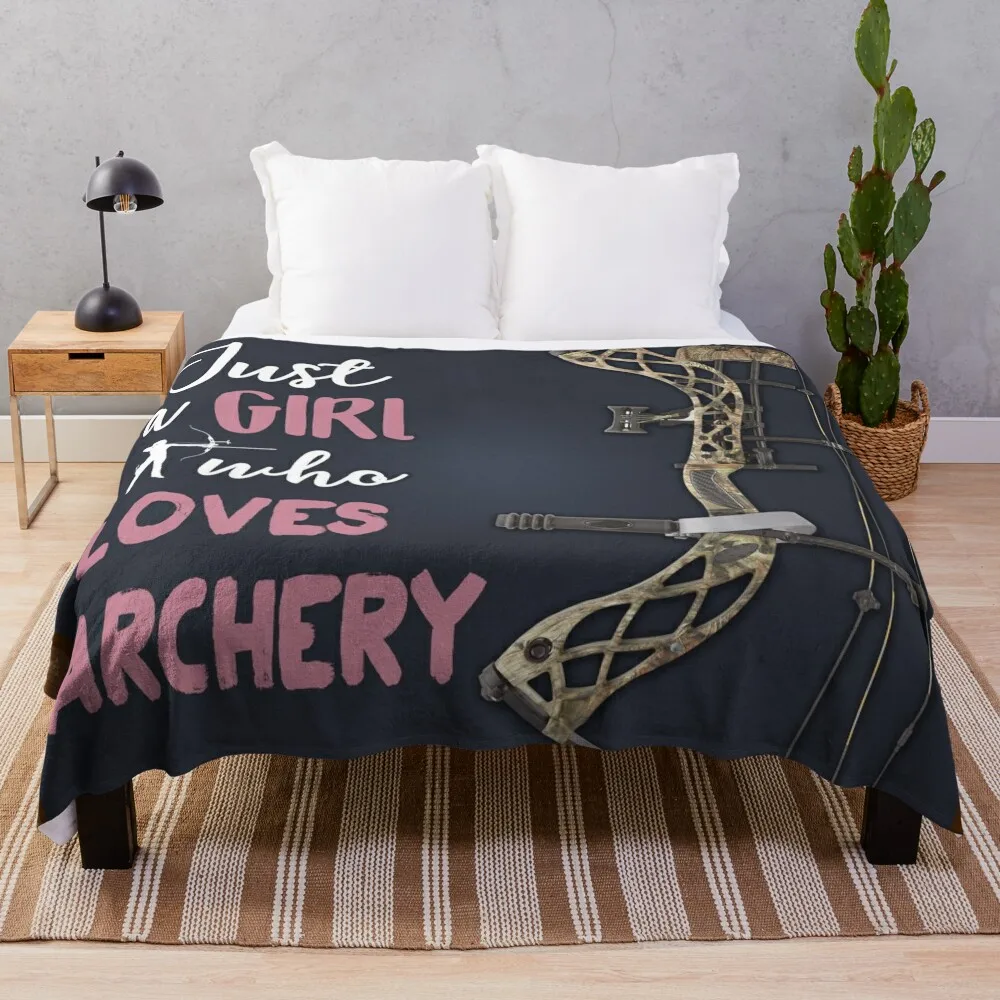 

JUST A GIRL WHO LOVES ARCHERY BLANKET Throw Blanket Fluffy Softs Designers Luxury Throw warm winter Flannels Blankets