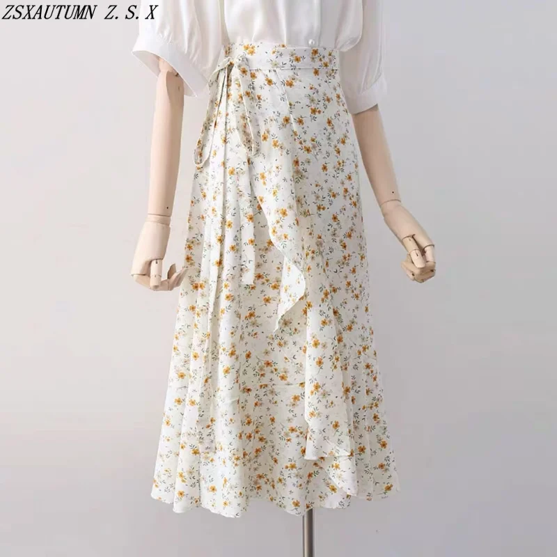Summer New Women's High Waist Chiffon Floral Skirt Elegant Fashion Halfskirt Asymmetrical Tight Hip Wrap Female Vintage Skirts
Summer New Women's High Waist Chiffon Floral Skirt Elegant Fashion Halfskirt Asymmetrical Tight Hip Wrap Female Vintage Skirts