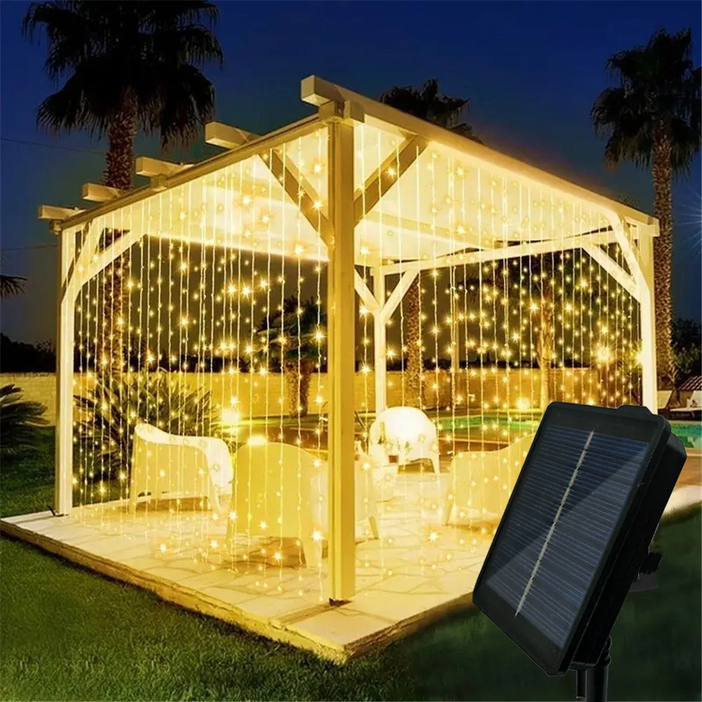 Гирлянда-занавеска на солнечной батарее, 6/3 м 
Гирлянда-занавеска на солнечной батарее, 6/3 м