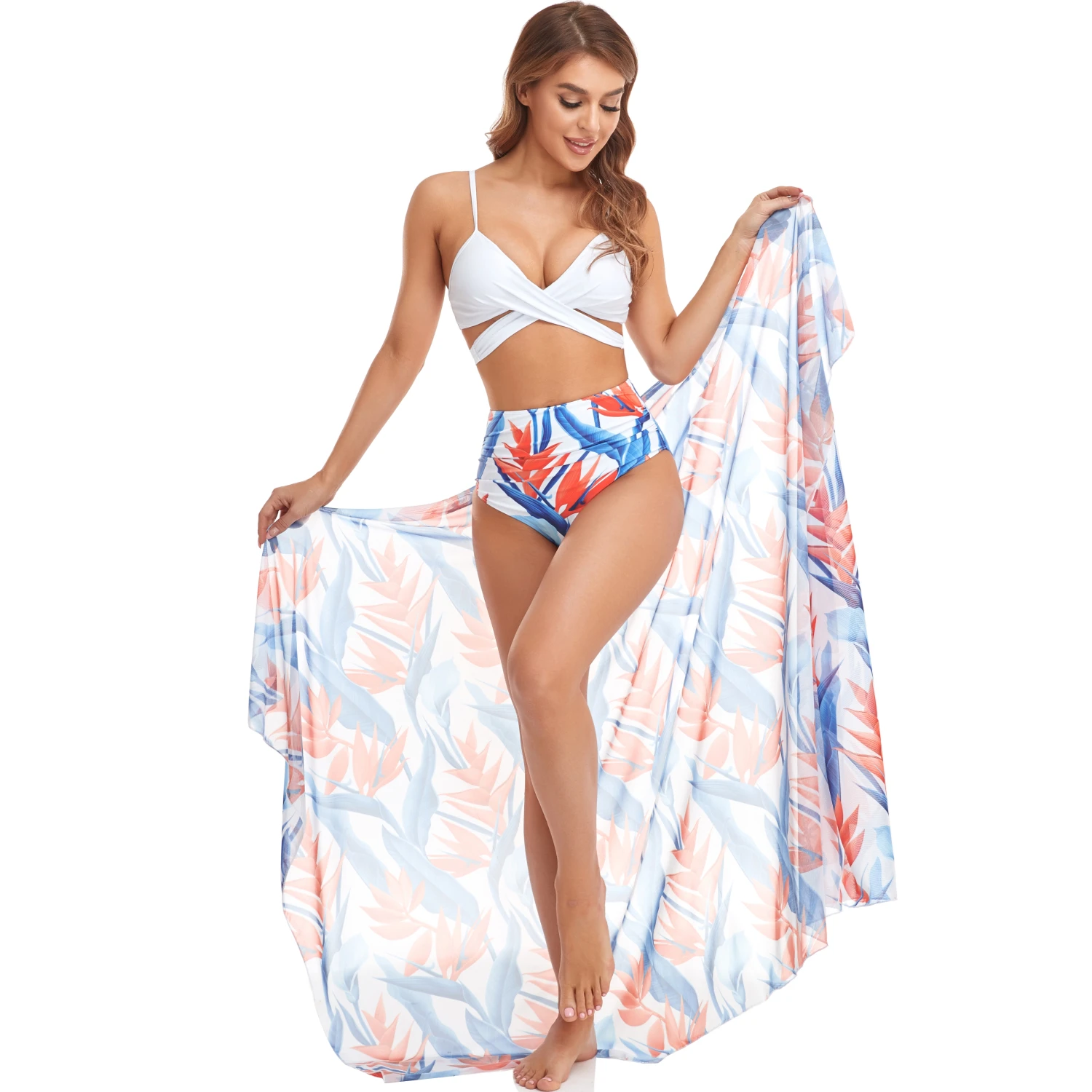 Summer Women's High Waist Three Piece Set Gathering Sexy Beach Yacht Party Phi Yarn Polyester Matte Printed Swimsuit Bikini Y02
Summer Women's High Waist Three Piece Set Gathering Sexy Beach Yacht Party Phi Yarn Polyester Matte Printed Swimsuit Bikini Y02