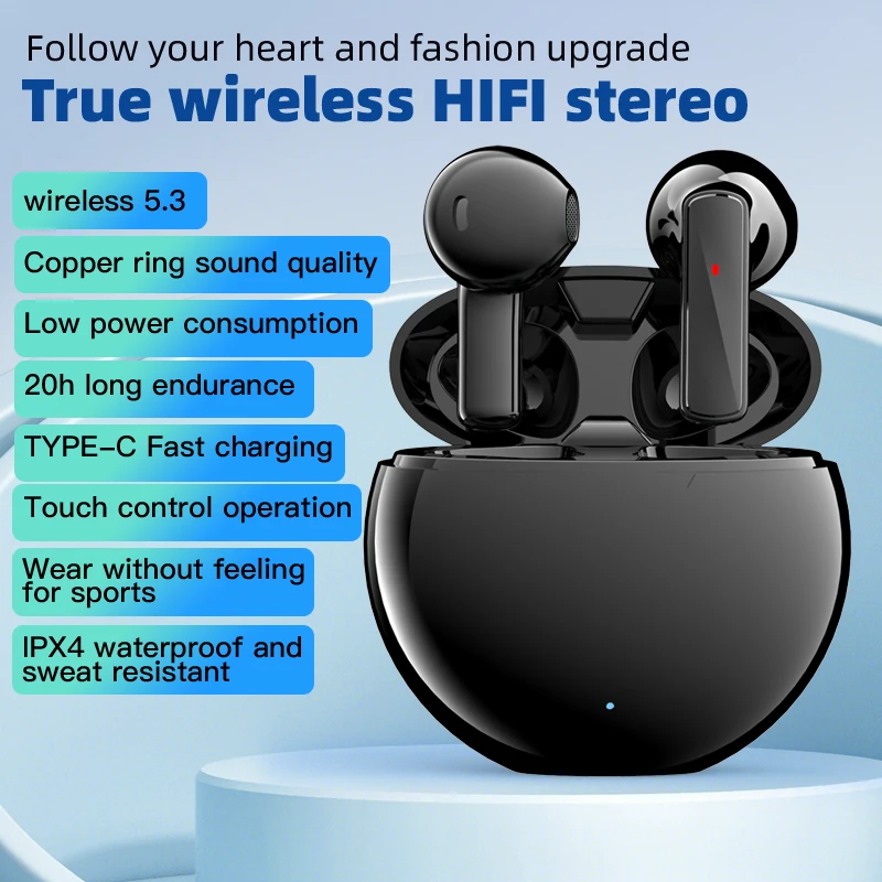 

High Quality Air5 Bluetooth 5.3 Earphones TWS Sports Headphones Wireless Hifi Noise Canceling Earbuds Dual HD Microphone Headset