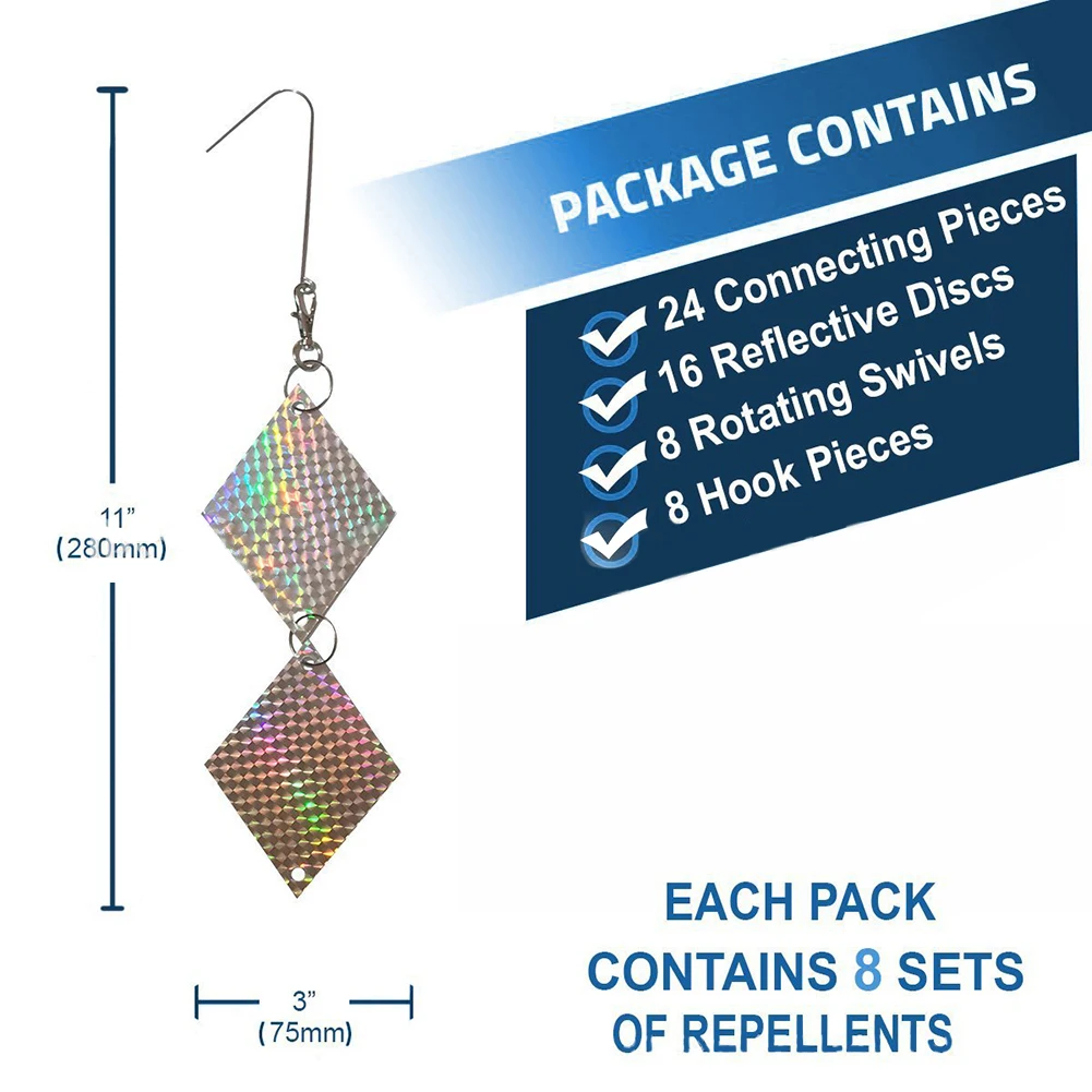 Hook Pieces Reflective Discs Birds Away Discs Keep Easy To Use Effective Fade-resistant Reflective Bird Repellent
Hook Pieces Reflective Discs Birds Away Discs Keep Easy To Use Effective Fade-resistant Reflective Bird Repellent