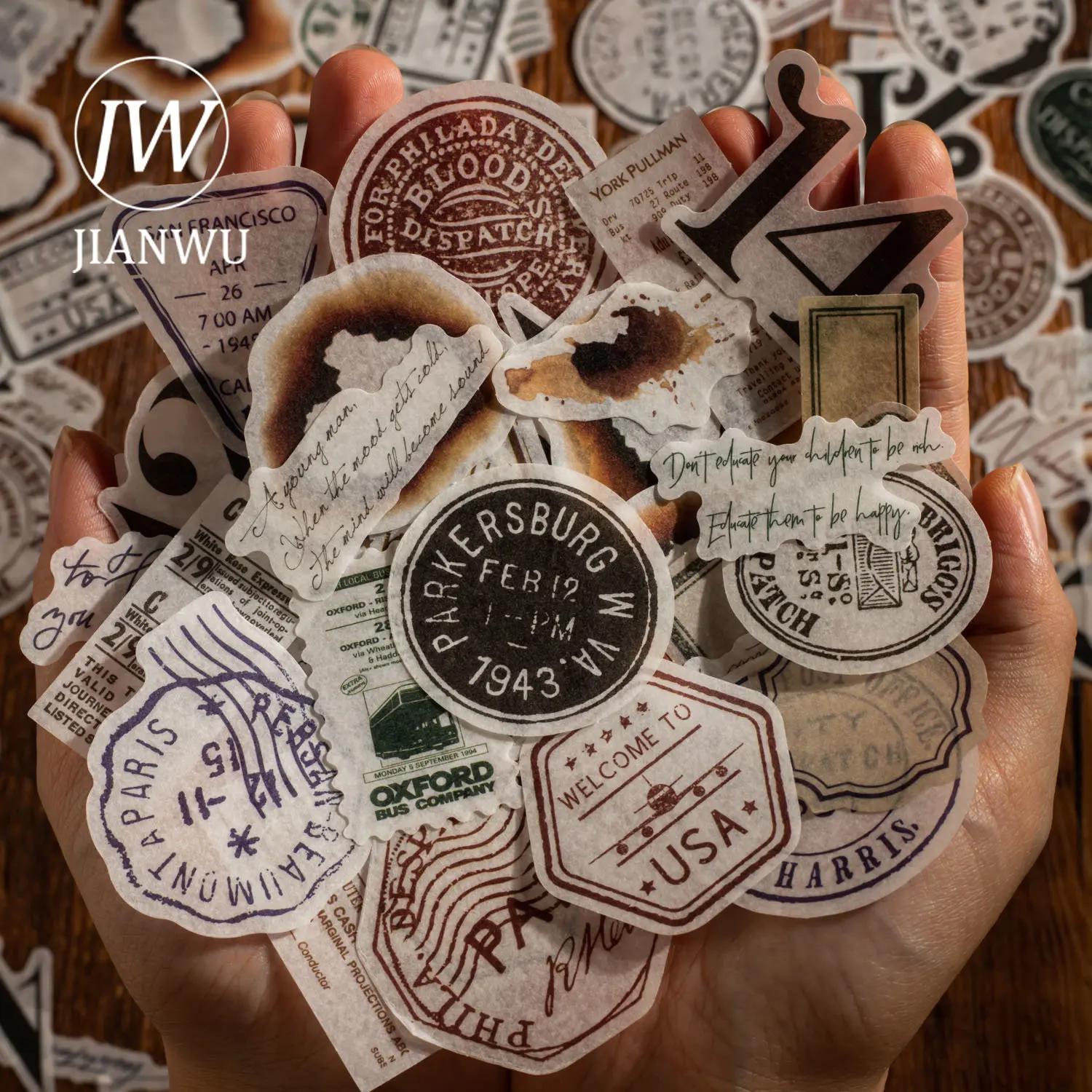 JIANWU 50 Sheets Diary Fragments Series Vintage Label Handbook Material Washi Paper Sticker Creative DIY Journal Deco Stationery
JIANWU 50 Sheets Diary Fragments Series Vintage Label Handbook Material Washi Paper Sticker Creative DIY Journal Deco Stationery