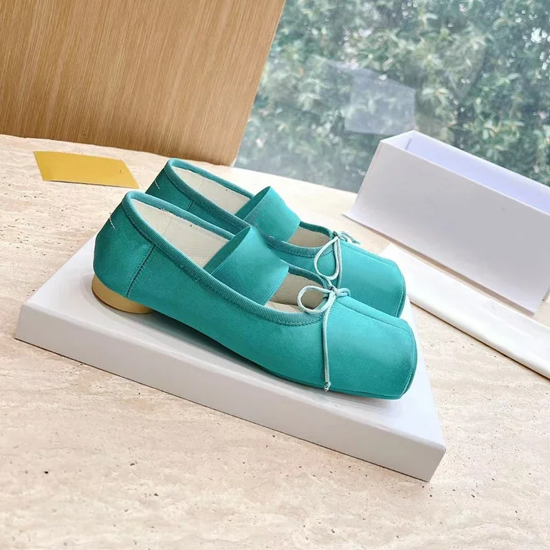 

Real Slik Ballet Flats Low Heel Shallow Comform Slip On Shoes For Women Fashion Cincise Round Toe Bowknot Spring Autmn Casual