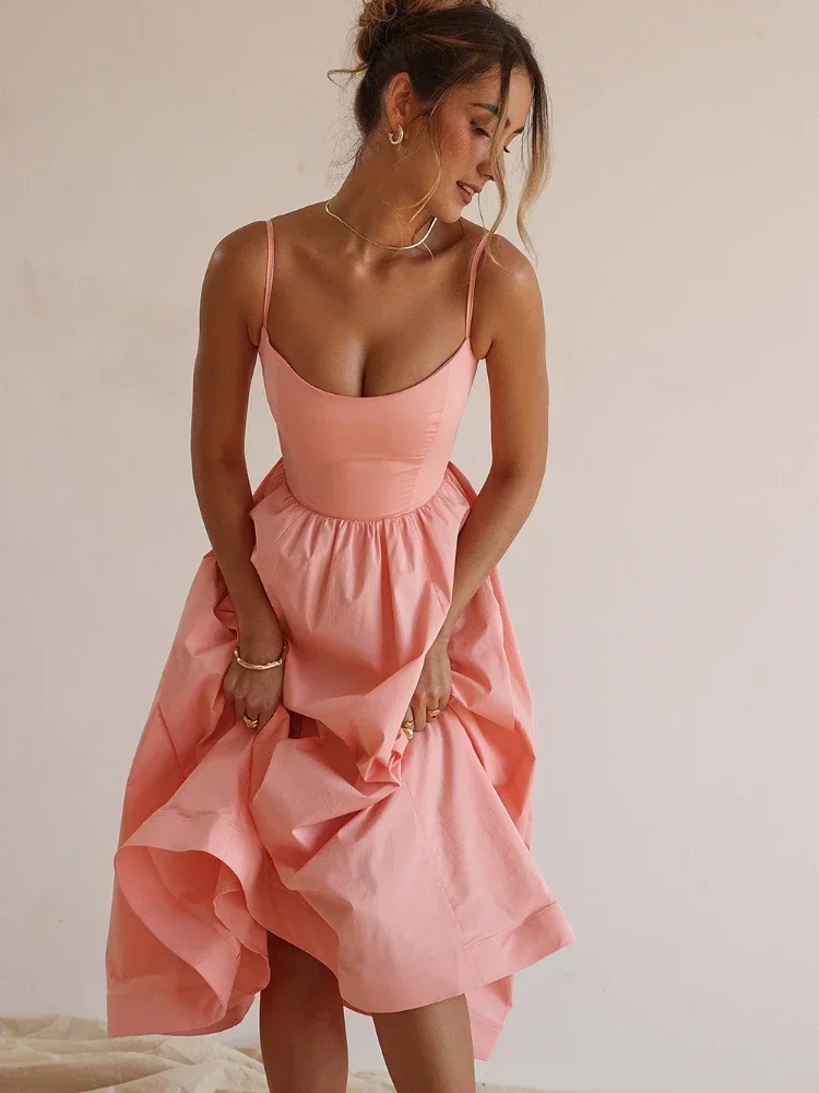 Women Elegant Long Party Dresses Pink Spaghetti Strap A Line Dress Casual Holiday Vacation Ladies Birthday Dress
Women Elegant Long Party Dresses Pink Spaghetti Strap A Line Dress Casual Holiday Vacation Ladies Birthday Dress