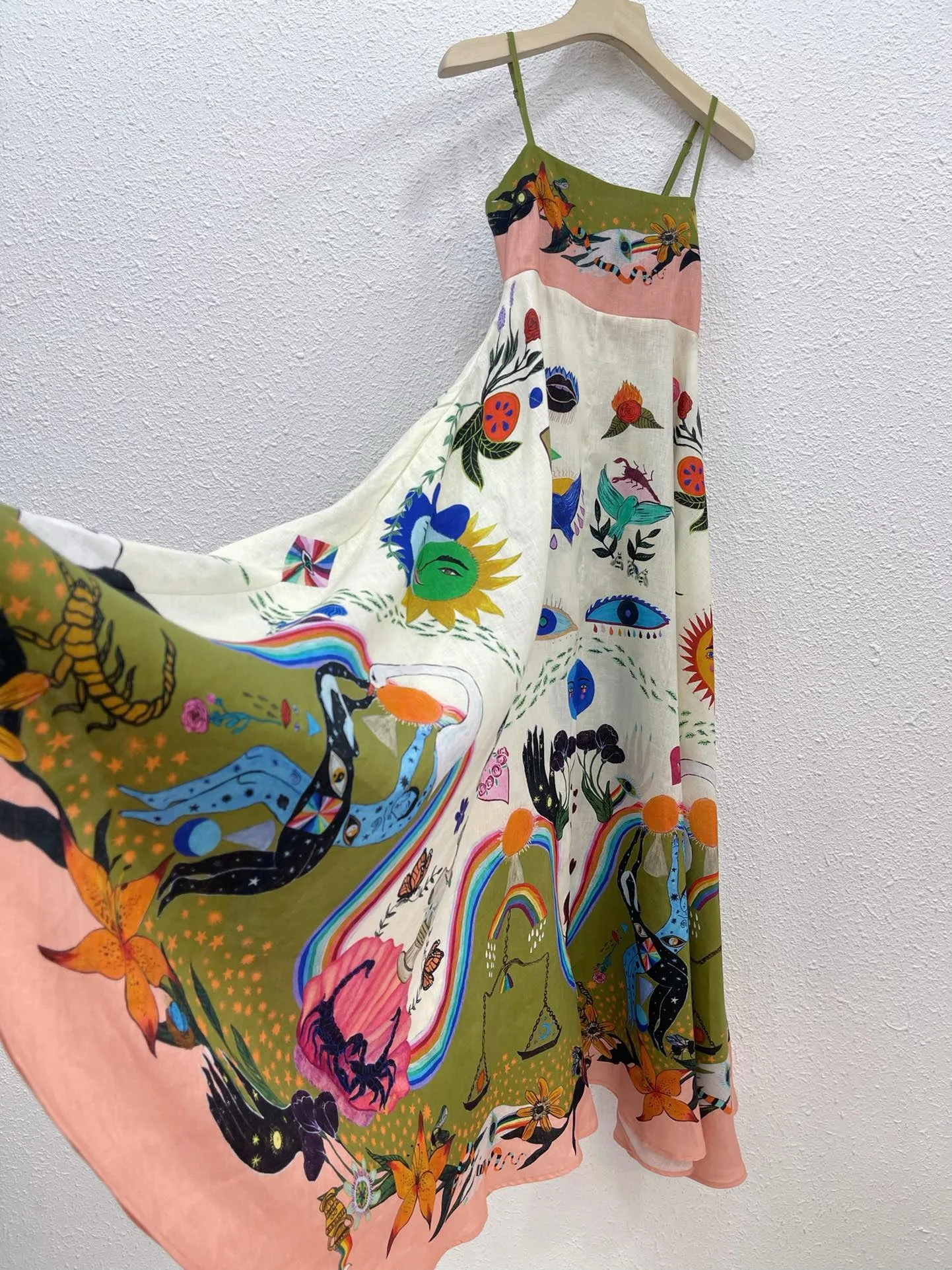 EVACANDIS 100% Linen High Quality Women Printing Spaghetti Strap Midi Dress Vintage Bohemian Casual Sweet Elegant Beach Style
EVACANDIS 100% Linen High Quality Women Printing Spaghetti Strap Midi Dress Vintage Bohemian Casual Sweet Elegant Beach Style