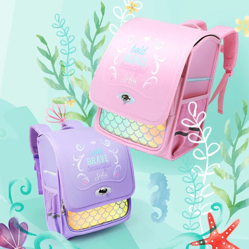 

Disney New Sofia School Bags For Girls Primary Student Shoulder Orthopedic Backpack Large Capacity Kids Gifts Grade 1-5 Mochilas
