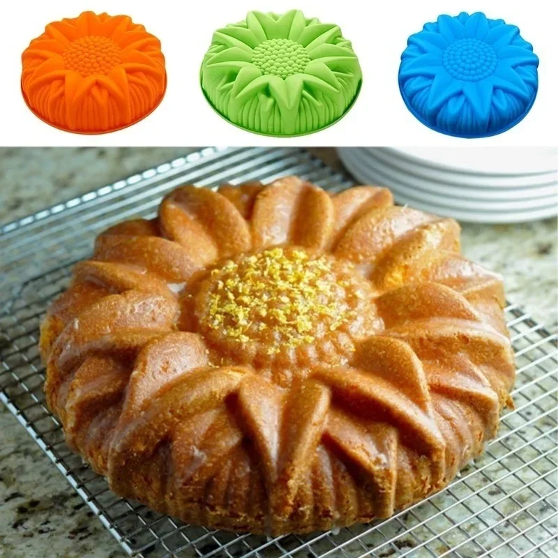 

Dessert Mold Large Silicone Sunflower Shape Pastry Home Kitchen Tools Cake Decoration Bakeware Accessories Random Colors