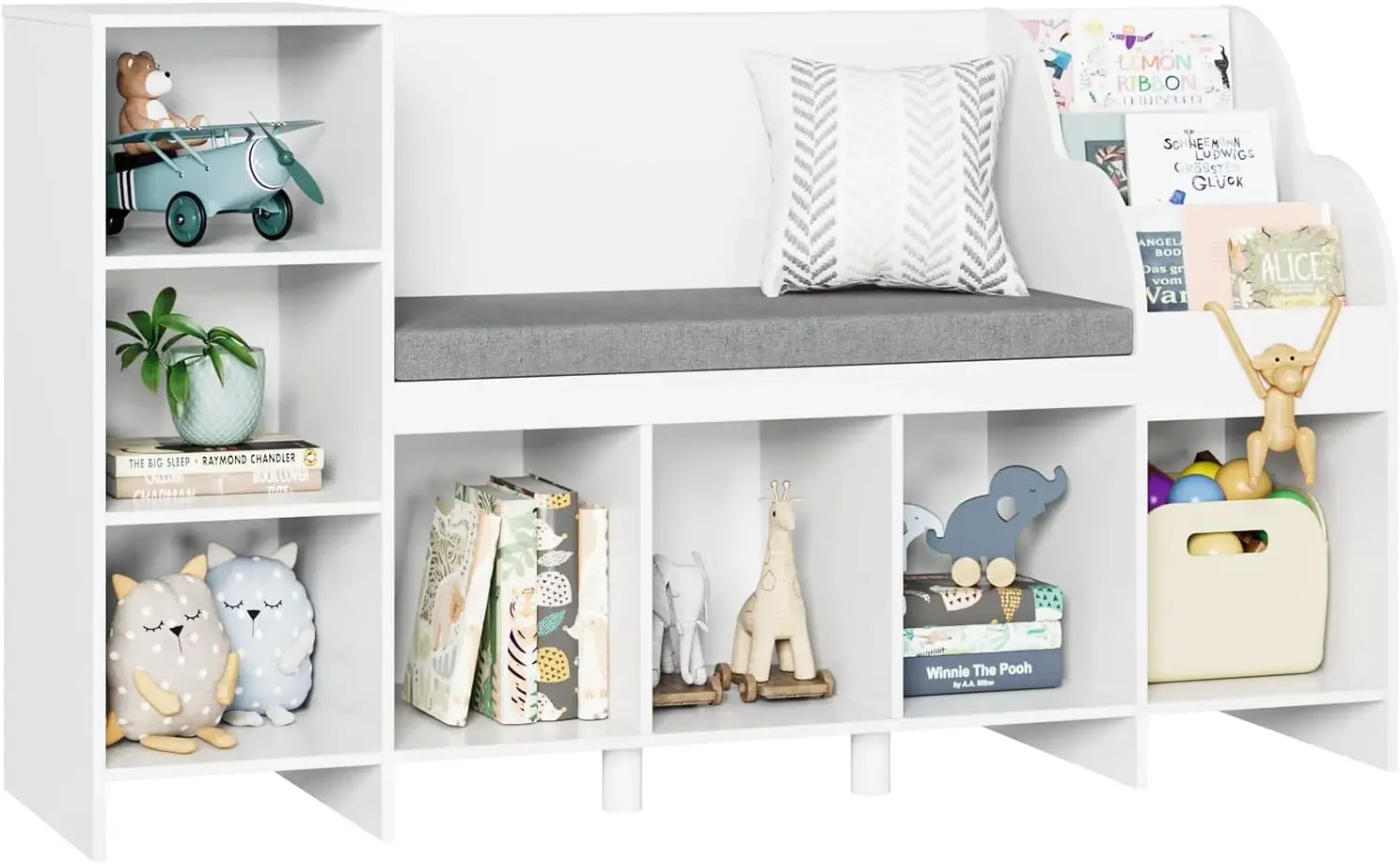 Kids Bookshelf with Reading Nook, Bookcase with Seat Cushion and Adjustable Shelf, Storage Bench with Book Rack for Bedroom
Kids Bookshelf with Reading Nook, Bookcase with Seat Cushion and Adjustable Shelf, Storage Bench with Book Rack for Bedroom