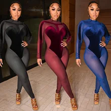 Wishyear 2022 Velvet Mesh Long Sleeve Bodycon Jumpsuit See Through Sexy Party Night Club Outfits for Women Clothing
Wishyear 2022 Velvet Mesh Long Sleeve Bodycon Jumpsuit See Through Sexy Party Night Club Outfits for Women Clothing