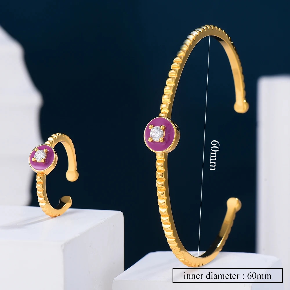 Siscathy Fashion Simple Zircon Jewelry Set For Women Arab Dubai 2PCS Ring Bracelets Bangle Boutique Party Daily Accessories
Siscathy Fashion Simple Zircon Jewelry Set For Women Arab Dubai 2PCS Ring Bracelets Bangle Boutique Party Daily Accessories