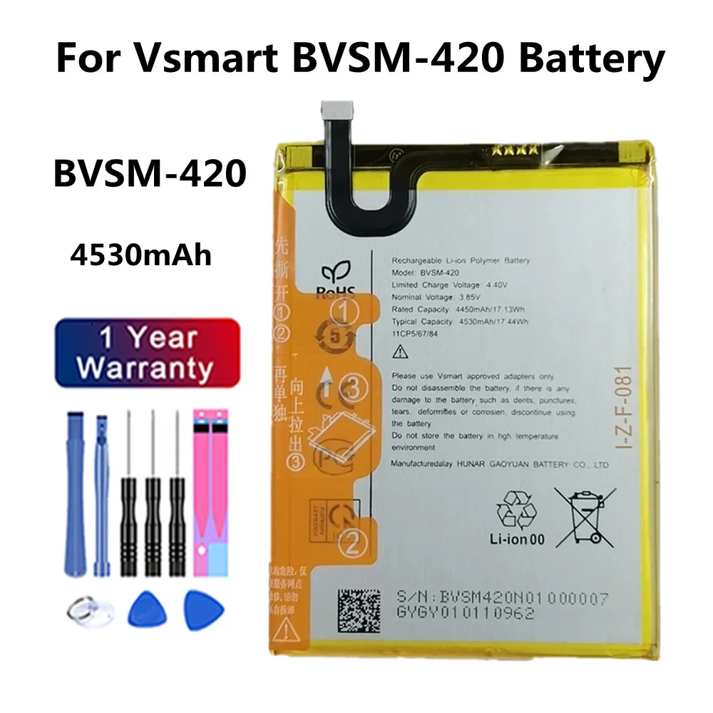 Высококачественный аккумулятор 4530 мАч BVSM 420 для VSMART BVSM-420 BVSM420, аккумуляторные батареи, аккумулятор и инструменты
Высококачественный аккумулятор 4530 мАч BVSM 420 для VSMART BVSM-420 BVSM420, аккумуляторные батареи, аккумулятор и инструменты