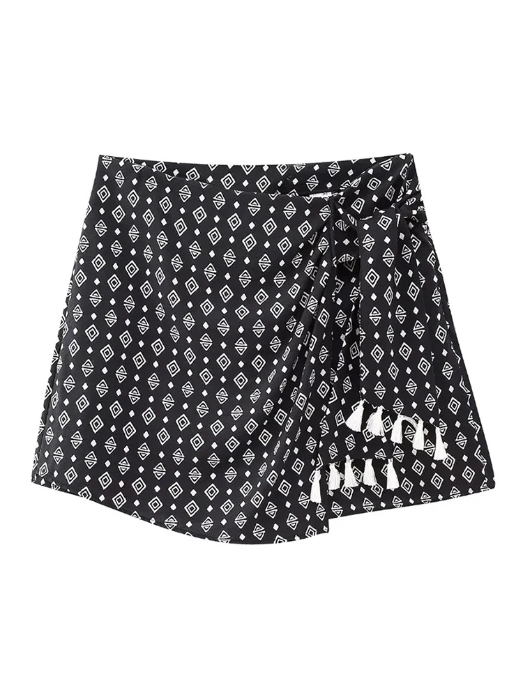 2023 Girls Summer Casual Geometric Print High Waist Shorts Womens Fashion Tassel Knotted Shorts Skirts Feamle BlacK Pants
2023 Girls Summer Casual Geometric Print High Waist Shorts Womens Fashion Tassel Knotted Shorts Skirts Feamle BlacK Pants