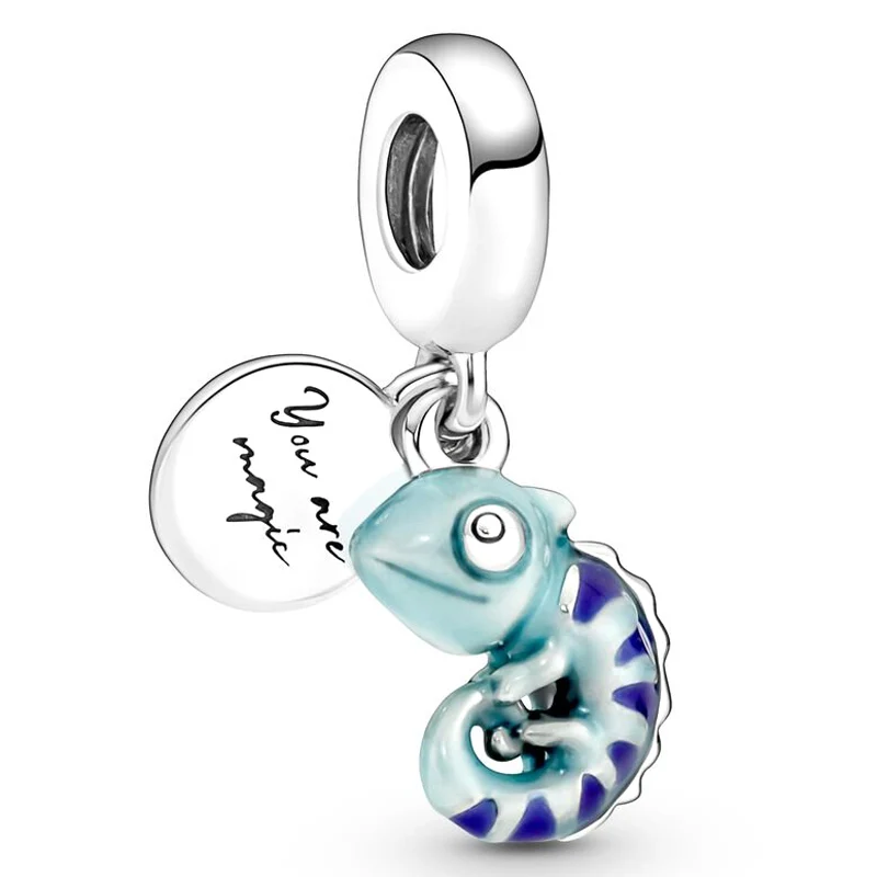 

Authentic 925 Sterling Silver Moments Colour-changing Chameleon Dangle Charm Bead Fit Pandora Bracelet & Necklace Jewelry