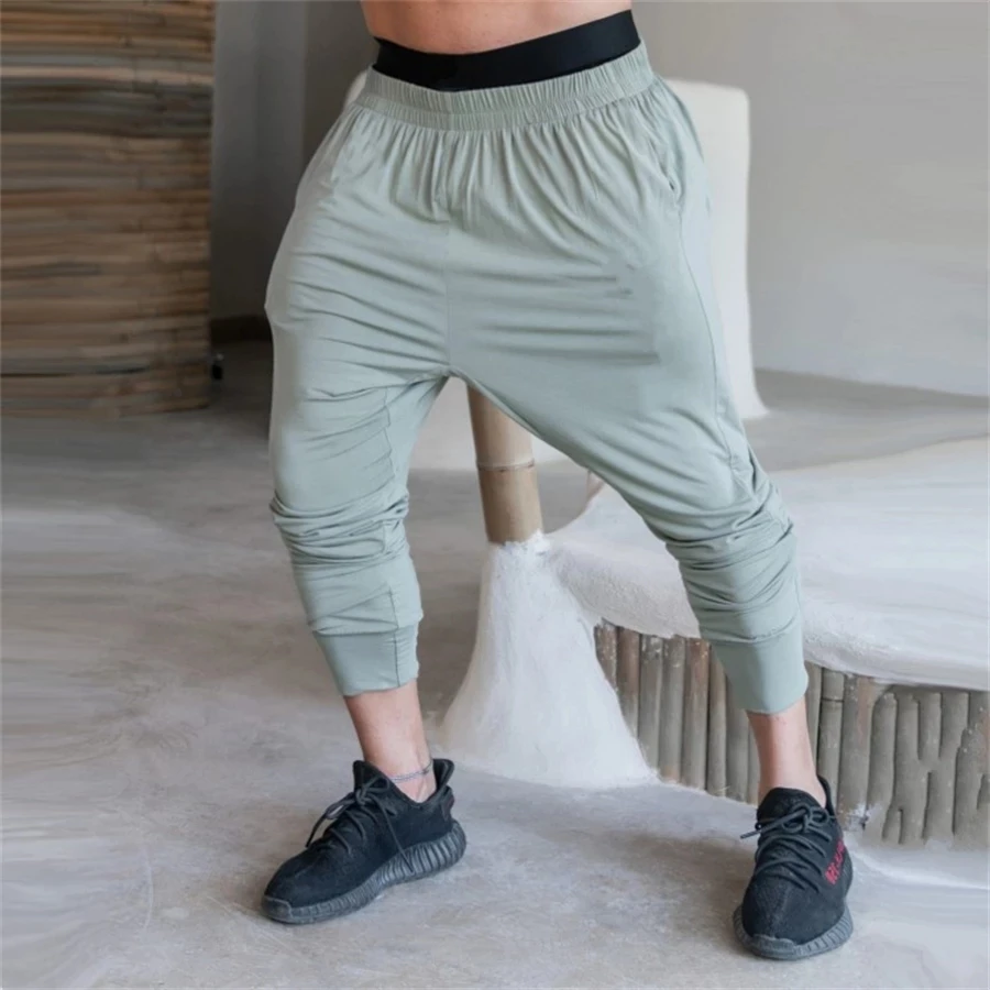 

Joggers Pants Men Running Sweatpants Quick dry Trackpants Gyms Fitness Sport Trousers Male Summer Thin Training Bottoms