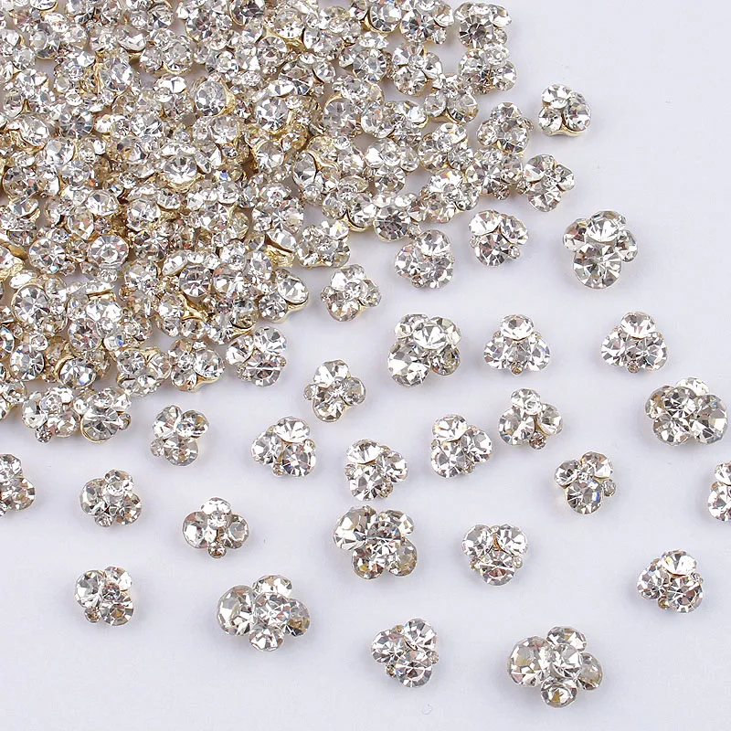 

10Pcs 3D Shiny Pile Drills Nail Gem Rhinestones White Glitter Luxury Crystal Diamonds Nail Art Decorations DIY Jewelry Manicure