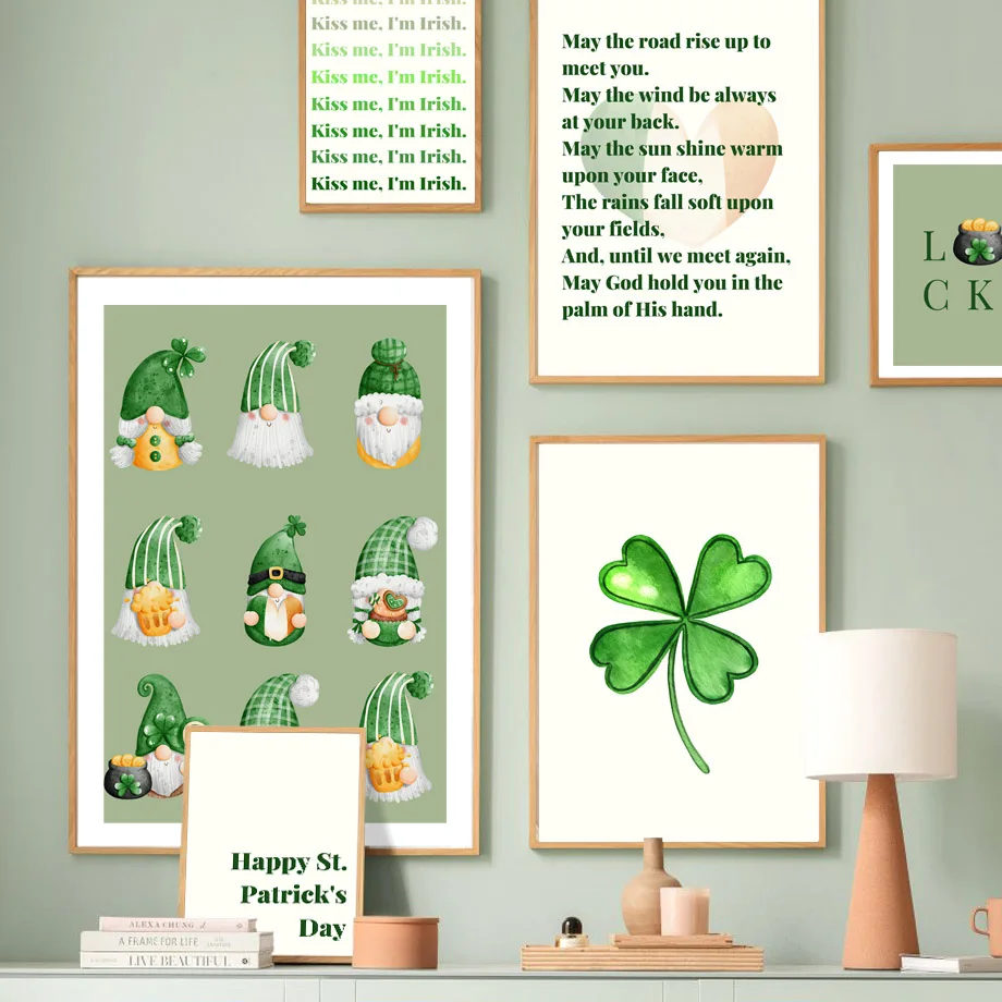 Pastel St Patrick's Day Lucky Irish Green Clover Wall Art Canvas Painting Nordic Posters And Prints Pictures Living Room Decor
Pastel St Patrick's Day Lucky Irish Green Clover Wall Art Canvas Painting Nordic Posters And Prints Pictures Living Room Decor