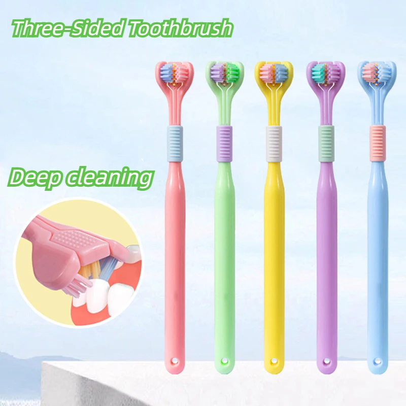 New Three-Sided Toothbrush 3D Stereo Ultra Fine Soft Hair Adult Toothbrushes Tongue Scraper Deep Cleaning Oral Care Teeth Brush
New Three-Sided Toothbrush 3D Stereo Ultra Fine Soft Hair Adult Toothbrushes Tongue Scraper Deep Cleaning Oral Care Teeth Brush