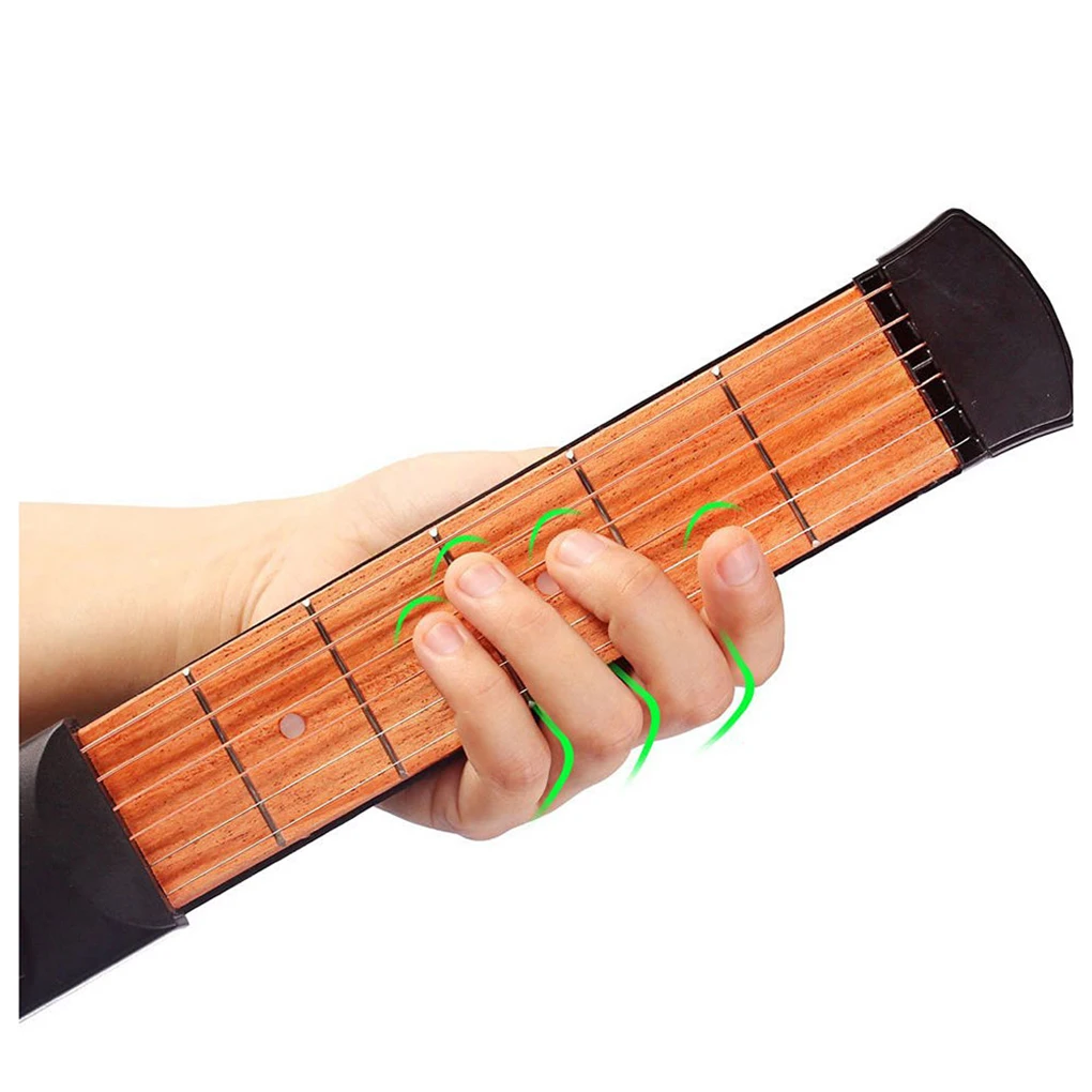 

Pocket Acoustic Guitar Practice Tool 6 String Fingerboard 6 Fret Chord Trainer Portable Beginners Guitar Lover