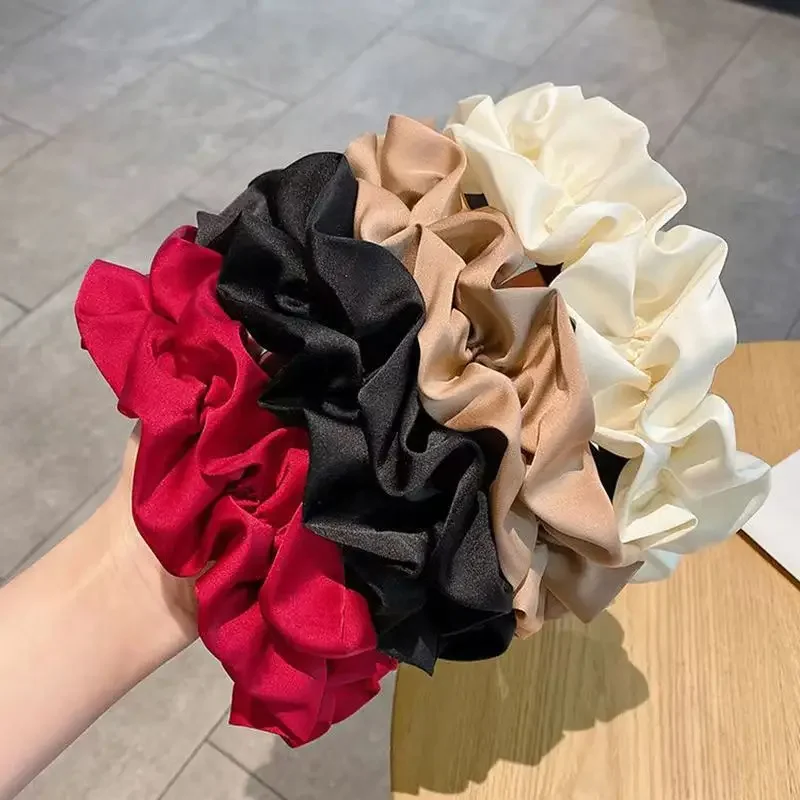 

Fashion Women's Crumpled Wide Hairband Korean Solid Color Hair Hoop Girls Flower Headbands Designer Hair Accessories Headwear