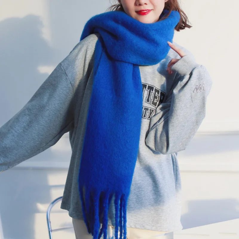 Womens Black And White Scarf New Klein Blue Scarf Women Hijab Shawl Turbans For Warm Multicoloesr Thickened Soft Mohair Wool
Womens Black And White Scarf New Klein Blue Scarf Women Hijab Shawl Turbans For Warm Multicoloesr Thickened Soft Mohair Wool