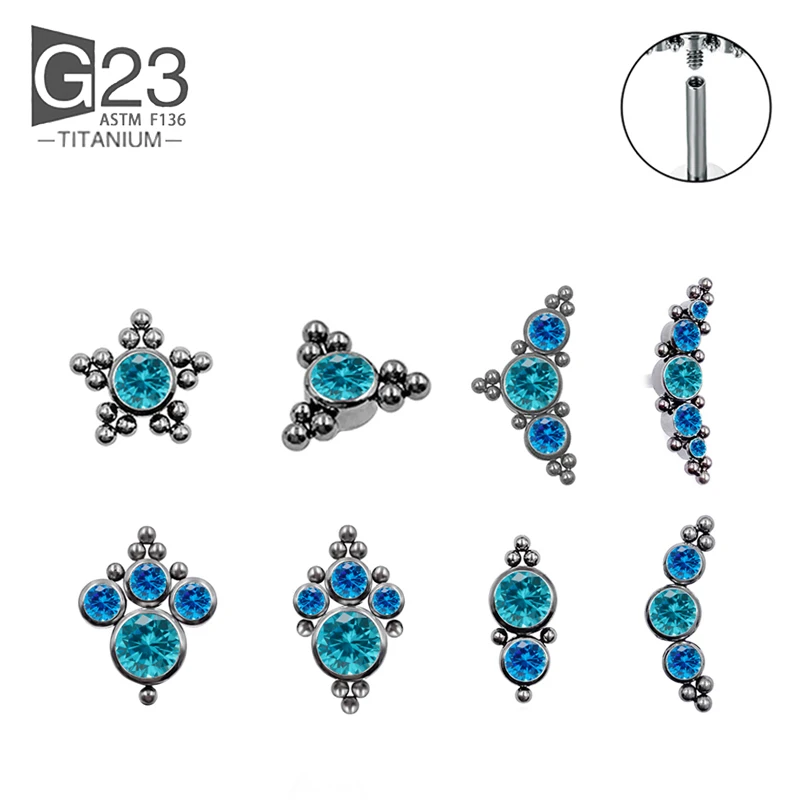 Earrings For Women Piercing Body Jewelry Luxury Blue Zircon ASTM F136 Titanium 16G Body Helix Piercing Septum Ear Dilations
Earrings For Women Piercing Body Jewelry Luxury Blue Zircon ASTM F136 Titanium 16G Body Helix Piercing Septum Ear Dilations