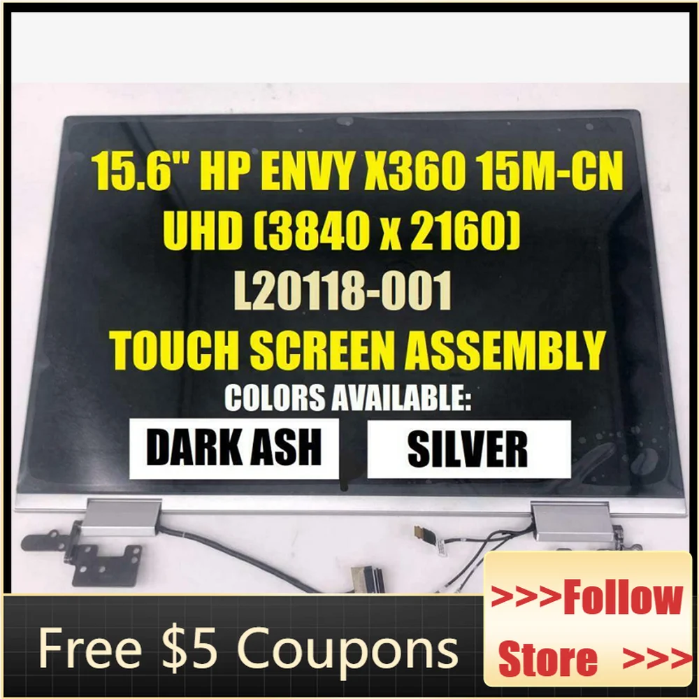 

15.6" L20114-001 L20118-001 For HP ENVY X360 15CN 15-CN 15-cn0002TX 15T 15M-CN FHD UHD 4K LCD Touch Screen Digitizer Assembly