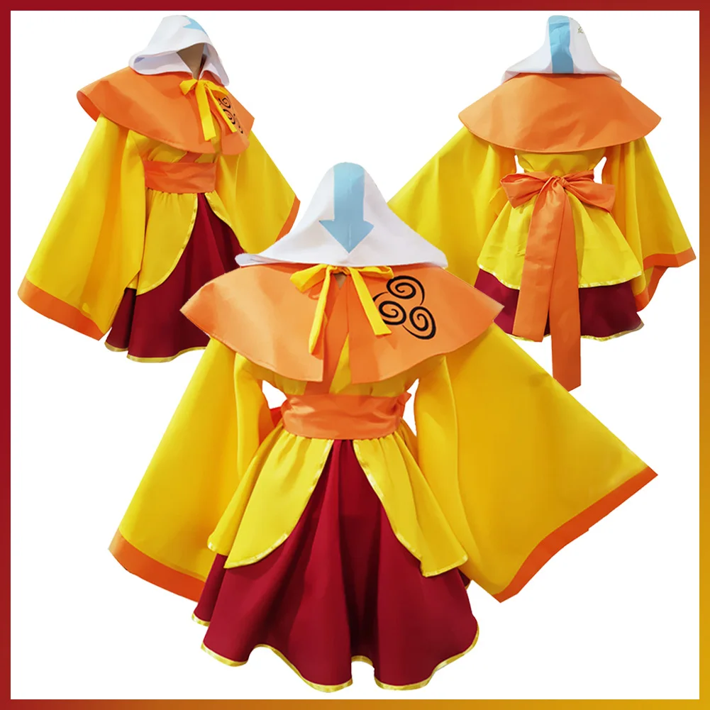 

Cartoon Avatar Last Cosplay Airbender Role Aang Cosplay Fantasy Lolita Dress Costume Roleplay Outfits Women Halloween Party Suit