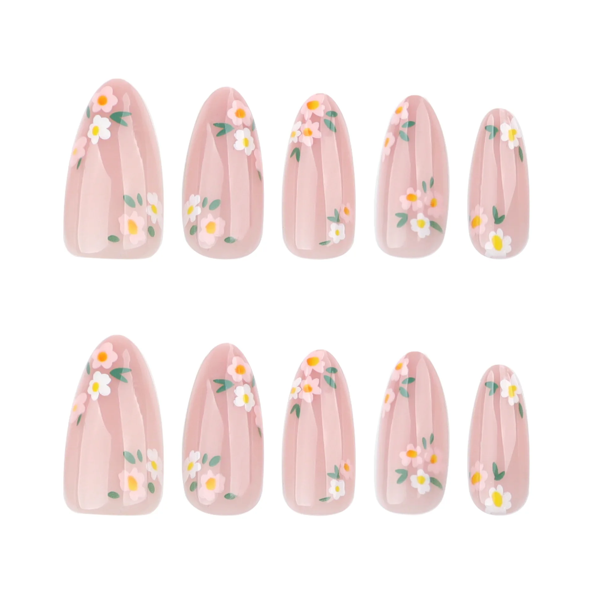 24pcs Press on Nails Summer Almond Flowers Full Coverage Nail Tips for Women&Girl Detachable Wearable Nail Art Daily Wear 5 Sa5a984dc8a0647d8a60f546d5cc729aak