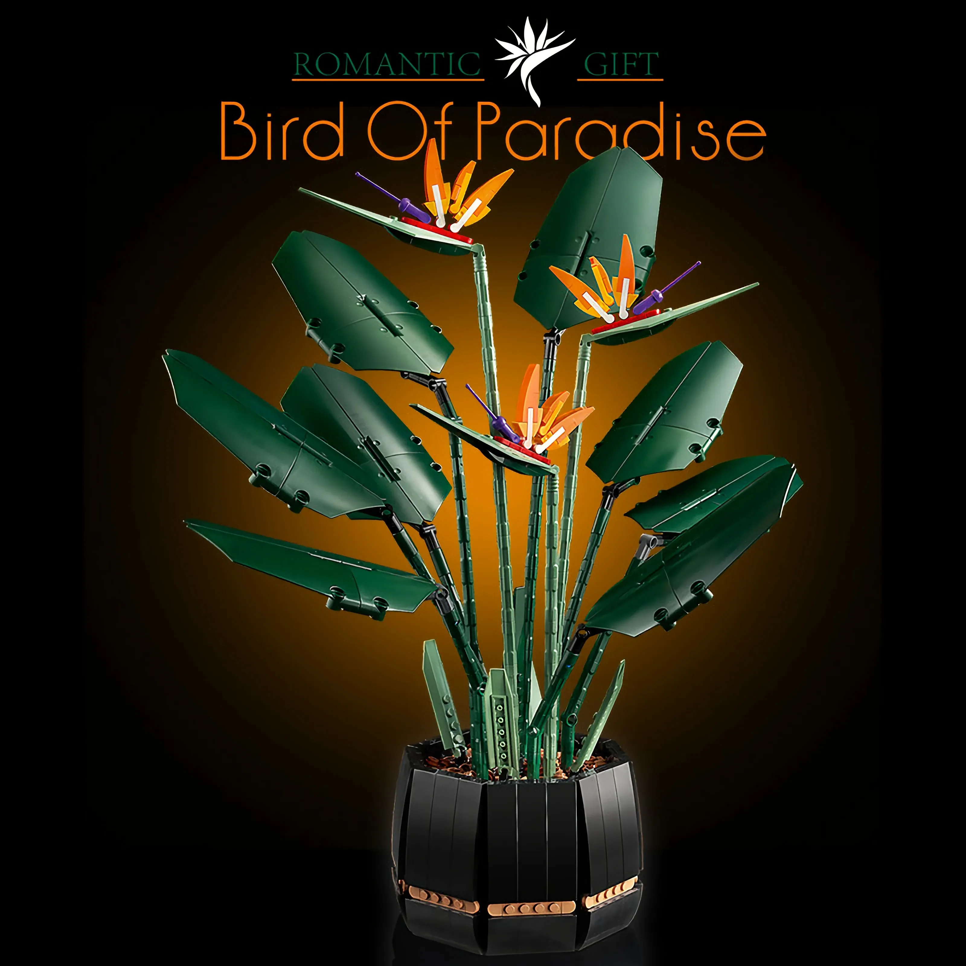 

New 10289 Bird of Paradise Bouquet Rose Building Block Bricks Unziptoy Potted Illustration Holiday Girlfriend Gift Home Decor
