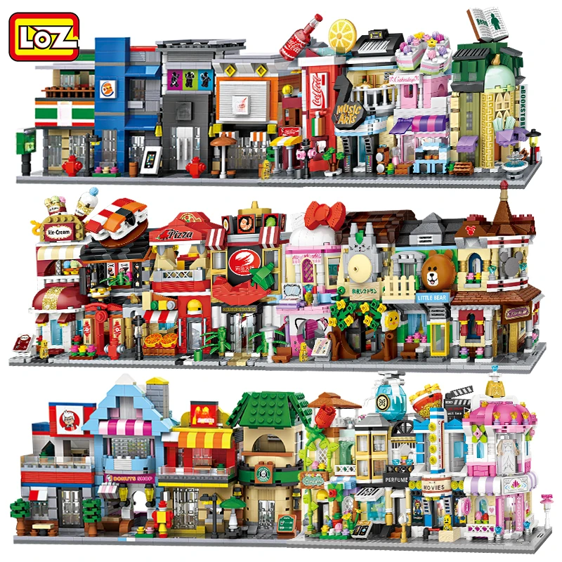 

LOZ Конструктор забавные идеи мини-уличный магазин игрушек маленький цветок магазин Пизы игрушки Искусственный дом пищевые Конструкторы подарки для девочек