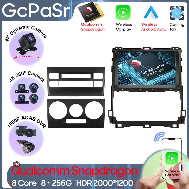 

Car Radio For Toyota Land Cruiser Prado 120 3 III For Lexus GX470 GX 470 J120 2002 - 2009 GPS Android Auto Video Stereo