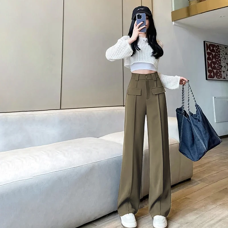 Fashionable High-Waist Casual Commuting Office Drape Straight Suit Pants For Women
Fashionable High-Waist Casual Commuting Office Drape Straight Suit Pants For Women