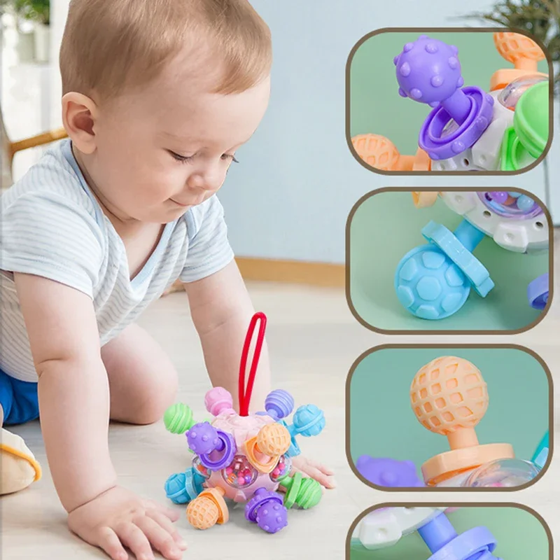 

Montessori Sensory Toys Silicone Pull String Toys Baby Activity Motor Skills Development Educational Toy for Babies 1 2 3 Years