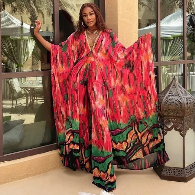 2024 African Dashiki New Fashion Two Piece Suit Long Tops + Wide Pants Party Plus Size For Lady 2 Piece Set Women Africa Clothes
2024 African Dashiki New Fashion Two Piece Suit Long Tops + Wide Pants Party Plus Size For Lady 2 Piece Set Women Africa Clothes