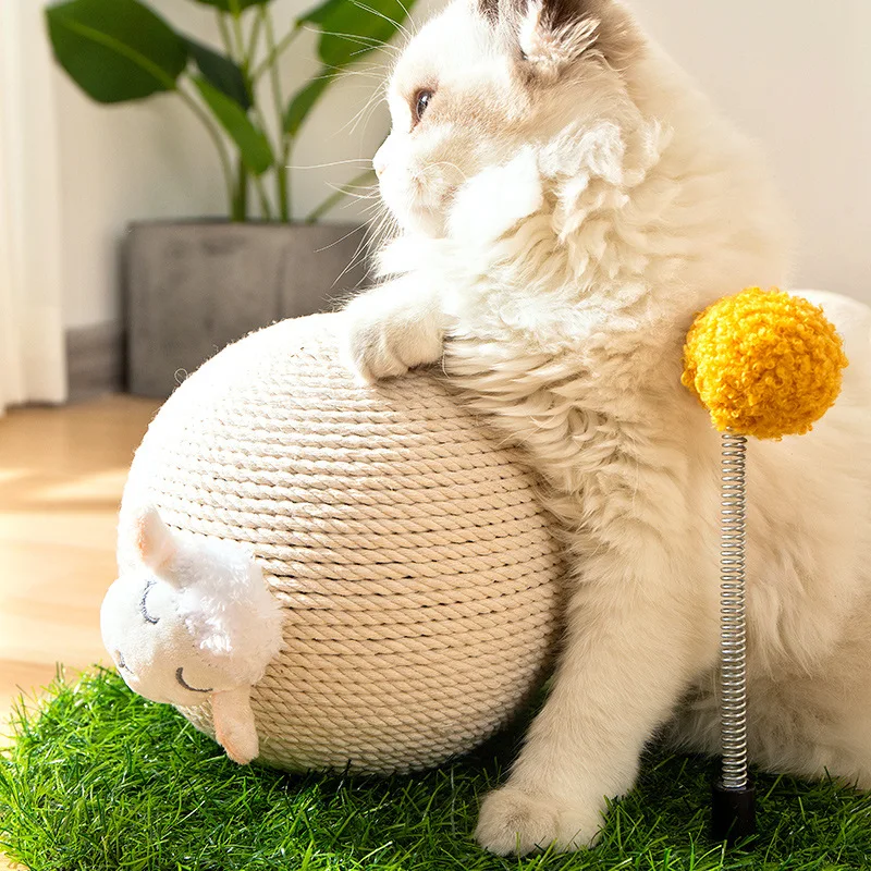 ADECHOO-Sheep Shape Cat Tree, Cute Cat Tree, Scratch Ball, Natural Sisal Hemp, Self Entertainment, Play Toy Tower
ADECHOO-Sheep Shape Cat Tree, Cute Cat Tree, Scratch Ball, Natural Sisal Hemp, Self Entertainment, Play Toy Tower