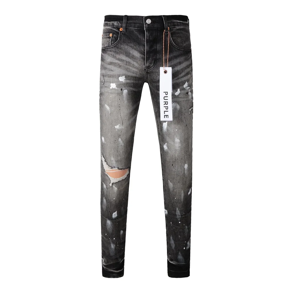 

Новинка 2024, Модные фиолетовые брендовые джинсы с эффектом потертости, восстанавливающие эффект повреждения, обтягивающие джинсовые брюки с низкой посадкой
