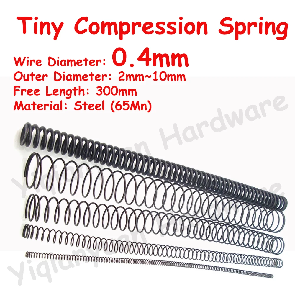 2Pcs Wire Diameter 0.4mm 65Mn Cylidrical Coil Compression Spring Rotor Return Spring Release Pressure Ultra Long Springs 300mm
2Pcs Wire Diameter 0.4mm 65Mn Cylidrical Coil Compression Spring Rotor Return Spring Release Pressure Ultra Long Springs 300mm
