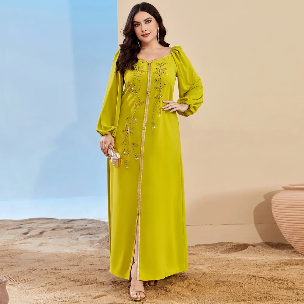 Женское платье с длинным рукавом, длинное вечернее платье-макси в стиле Дубая
Женское платье с длинным рукавом, длинное вечернее платье-макси в стиле Дубая