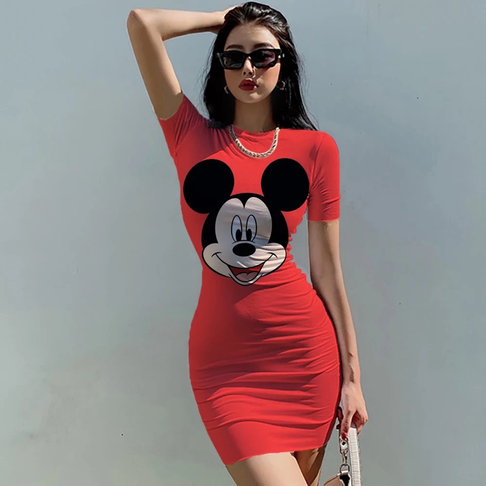 Disney Mickey Mouse Woman Dresses Elegant Dress Office Tight Slim Lady O Neck Summer Casual Cartoon 3D print Mini Dress Vestidos
Disney Mickey Mouse Woman Dresses Elegant Dress Office Tight Slim Lady O Neck Summer Casual Cartoon 3D print Mini Dress Vestidos
