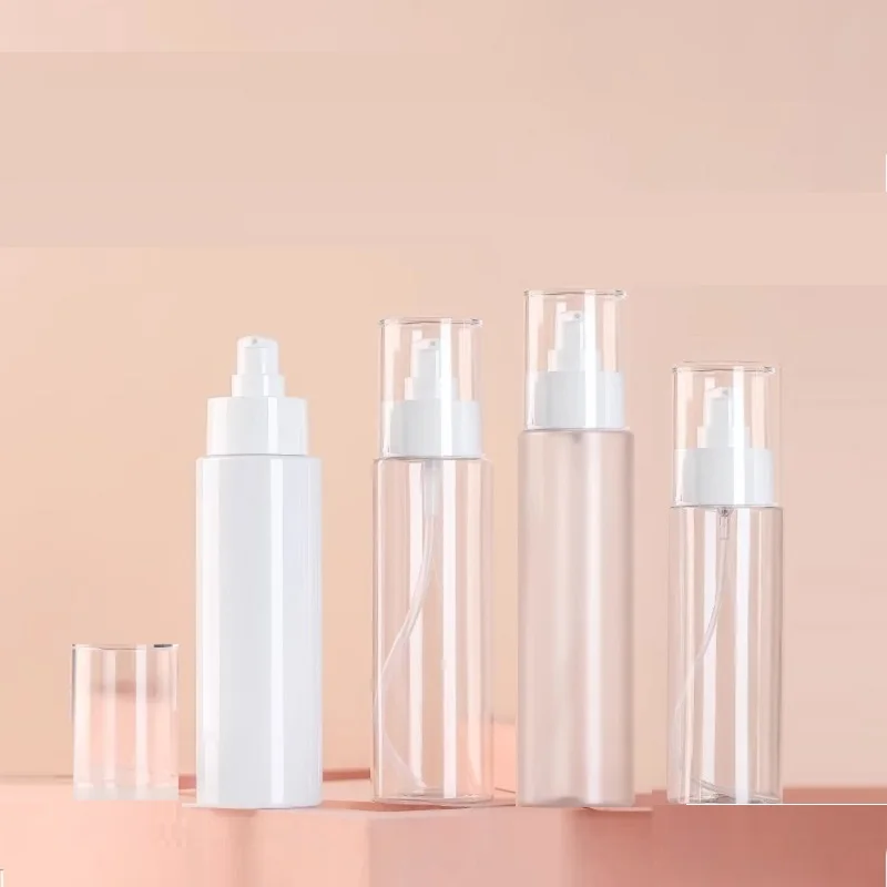 

20Pcs 120ml White Plastic Bottles 150ml Clear Frost Cosmetic Refillable Packaging Container PET Empty Lotion Pump Bottle