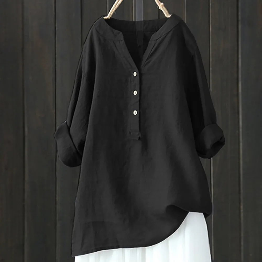 Loose Button Down Blouse Tops Stand Solid Sleeve Long Casual Women Shirt Women's Blouse Female Soft Casual Women's Black shirt
Loose Button Down Blouse Tops Stand Solid Sleeve Long Casual Women Shirt Women's Blouse Female Soft Casual Women's Black shirt